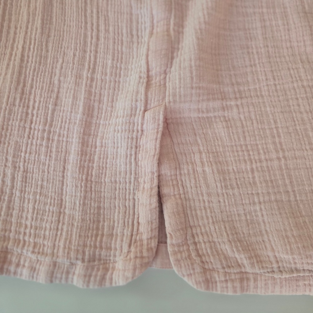 Pure Jill Cotton Gauze Button Top Womens Small Pale Pink Double 3/4 Sleeves - Picture 5 of 11